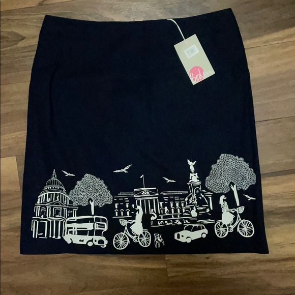Boden Dresses & Skirts - NWT Boden navy embroidered skirt